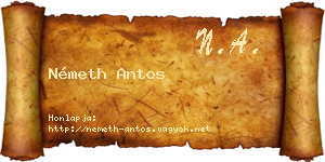 Németh Antos névjegykártya